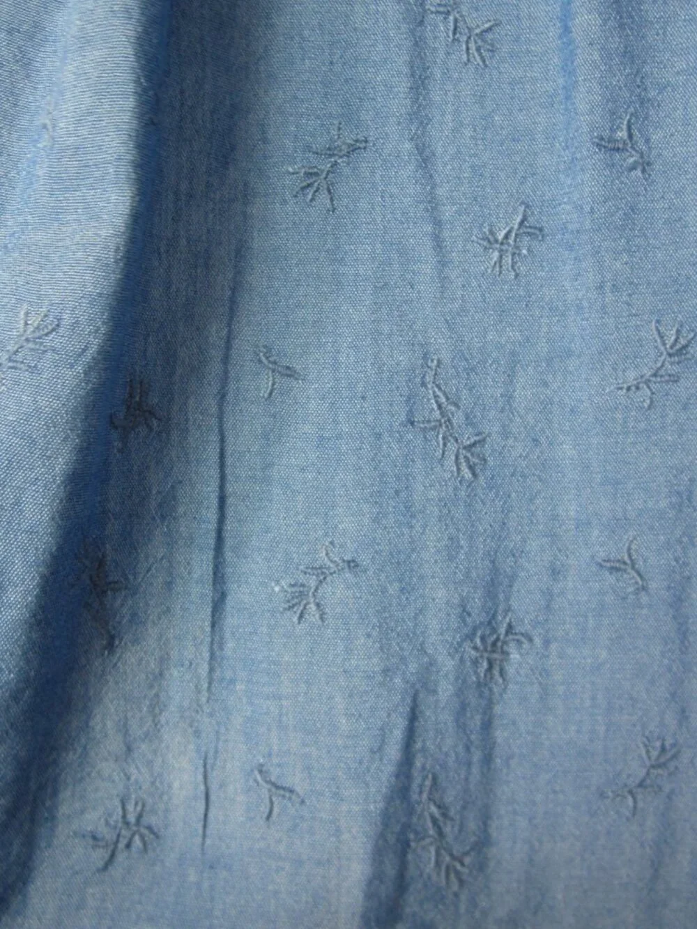 Old Navy NEW Size L Large Long Sleeve Embroidered Lace Trim Peasant Top Blue